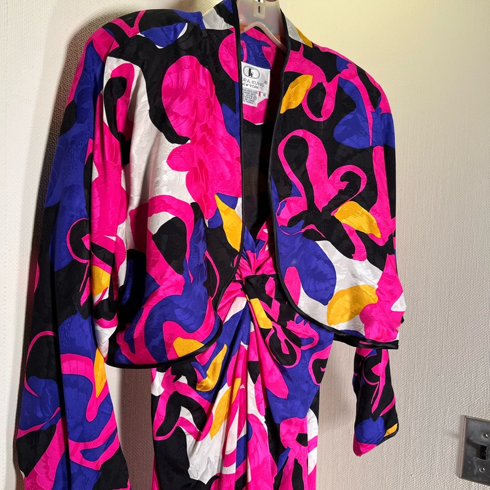Flora Kung vintage silk 80’s dress & jacket